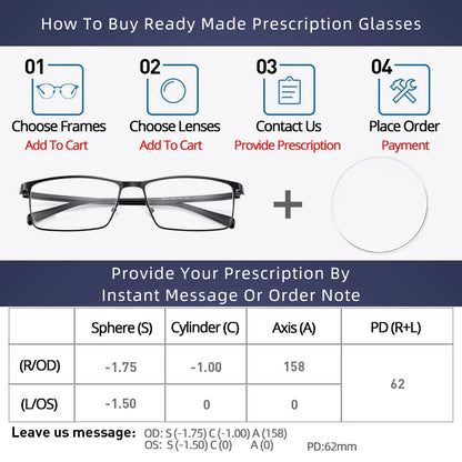 Men Pure Titanium Glasses Frame TR90 Ultralight Myopia Hyperopia Glasses Female Large Frames For Prescription Spectacles 8836X