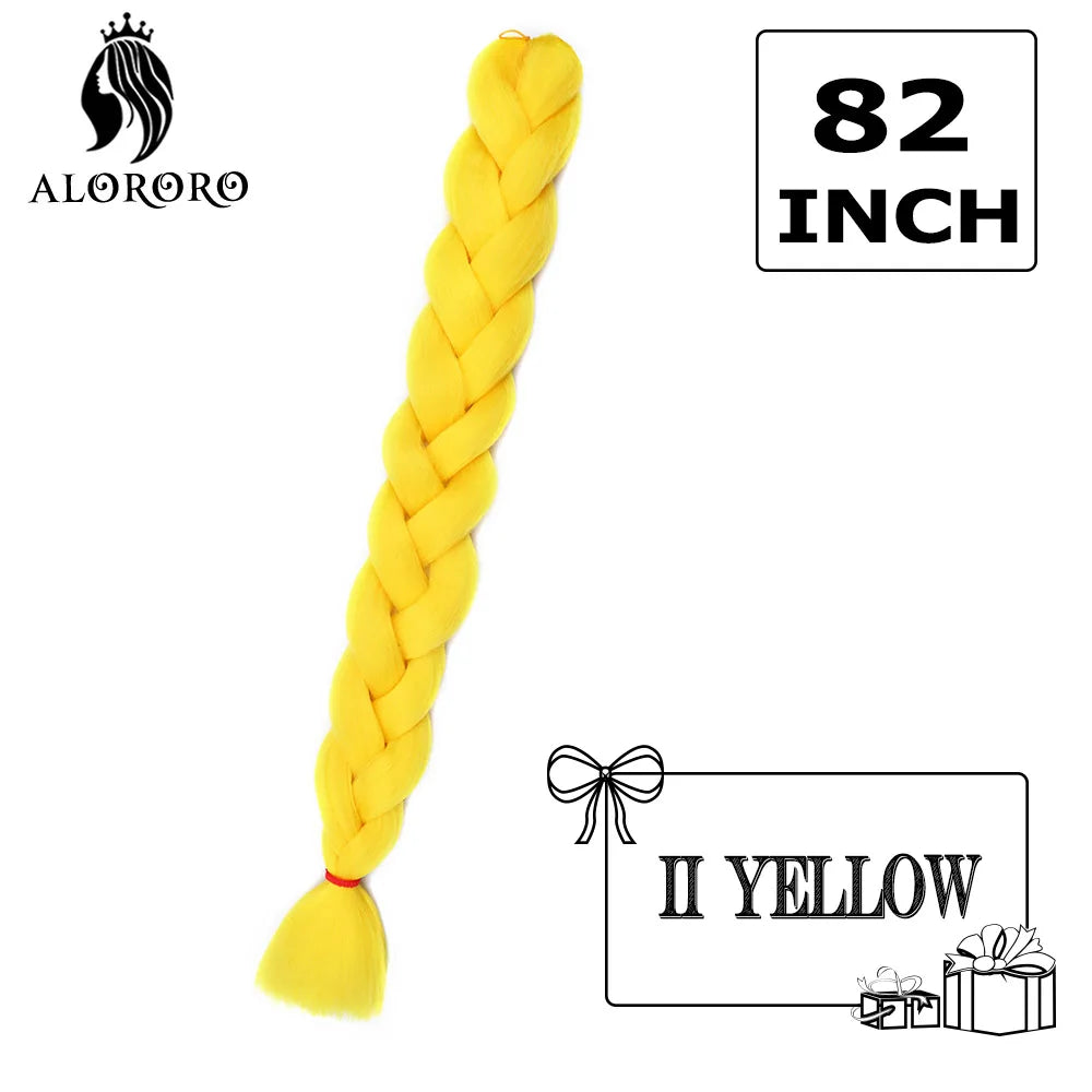 Alororo Synthetic Jumbo Braid Hair 82 Inch African Fake Hair High Temperature Fiber Braiding Hair Extensions for Women