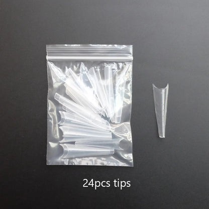 Forms for Nail Extension with Dual-Ended UV Gel Brush Nail Clips Dual Nail Extending Mold Quick Building Full Cover Nail Tips