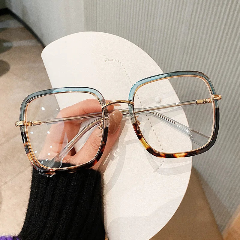 OEC CPO Oversized Clear Square Glasses Women Fashion Anti-Blue Optical Glasses Frames Classic Plastic Eyeglasses Frames Eyewear