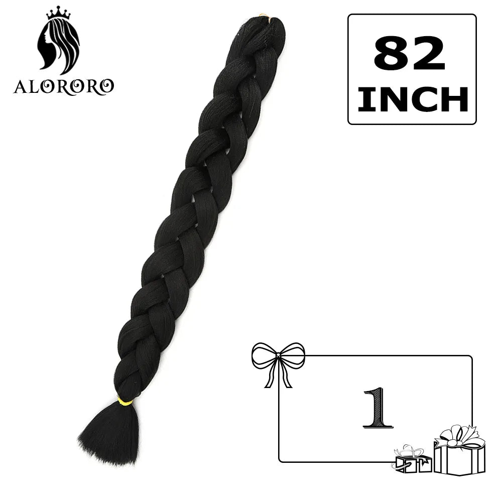 Alororo Synthetic Jumbo Braid Hair 82 Inch African Fake Hair High Temperature Fiber Braiding Hair Extensions for Women