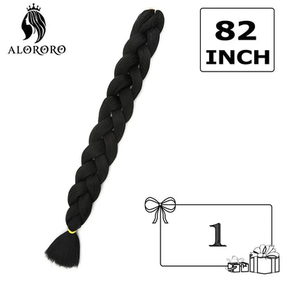 Alororo Synthetic Jumbo Braid Hair 82 Inch African Fake Hair High Temperature Fiber Braiding Hair Extensions for Women