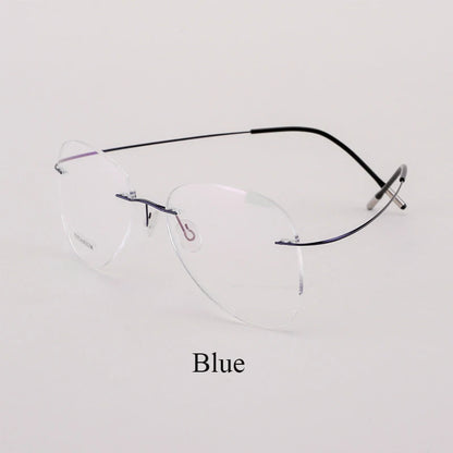 BCLEAR Titanium Alloy Glasses Frame Men 2022 New Women Rimless Prescription Pilot Eyeglasses Myopia Optical European Eyewear