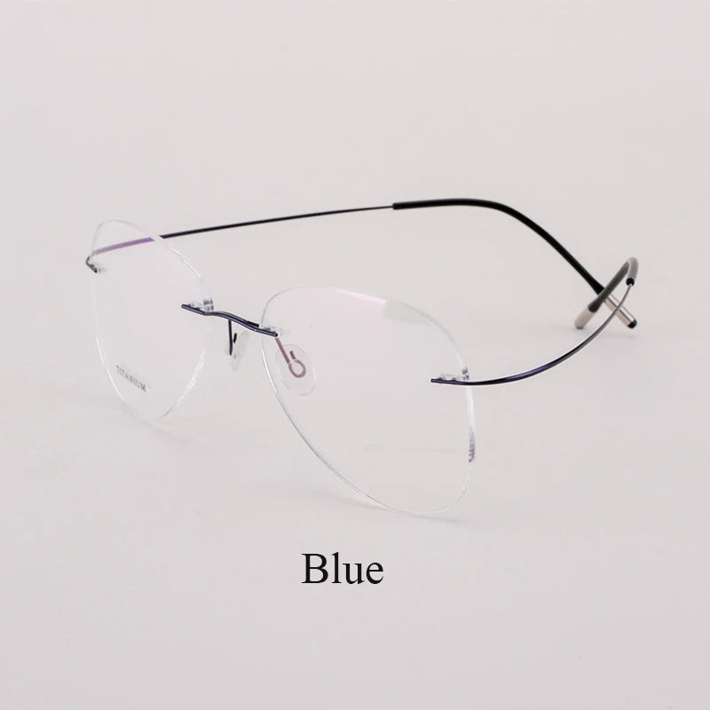 BCLEAR Titanium Rimless Fashion Designer Eyeglasses Optical Glasses Frame Men and Women Eyewear Lightweight Flexible Spectacle