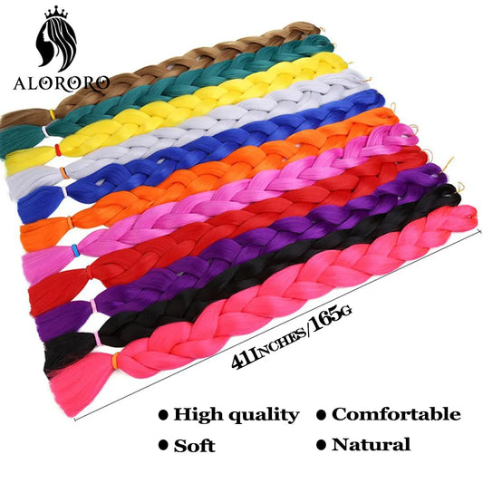 Alororo Synthetic Jumbo Braid Hair 82 Inch African Fake Hair High Temperature Fiber Braiding Hair Extensions for Women