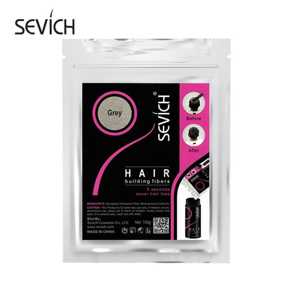 Sevich 100g Refill Bags Hair Extension Fiber Instant Cover Hair 10 Colors Keratin Hair Building Fiber Powder Dropshipping