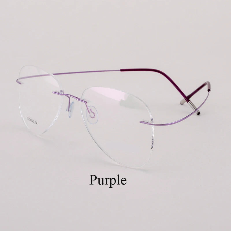 BCLEAR Titanium Alloy Glasses Frame Men 2022 New Women Rimless Prescription Pilot Eyeglasses Myopia Optical European Eyewear