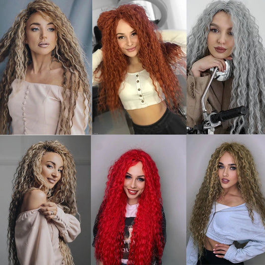 Ocean Wave Crochet Hair Extensions 30Inch Synthetic Deep Twist Curly Crochet Braids Soft Bohemian Water Wave Braid Hair