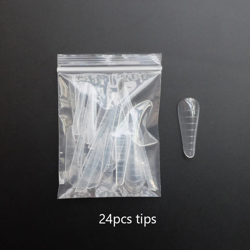 Forms for Nail Extension with Dual-Ended UV Gel Brush Nail Clips Dual Nail Extending Mold Quick Building Full Cover Nail Tips