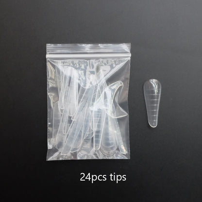 Forms for Nail Extension with Dual-Ended UV Gel Brush Nail Clips Dual Nail Extending Mold Quick Building Full Cover Nail Tips