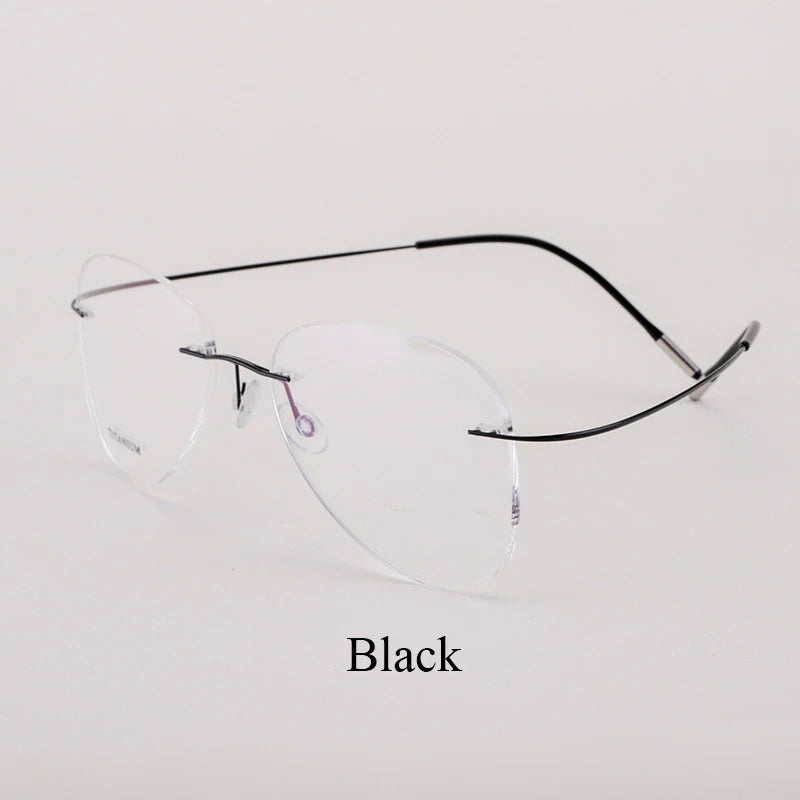 BCLEAR Titanium Alloy Glasses Frame Men 2022 New Women Rimless Prescription Pilot Eyeglasses Myopia Optical European Eyewear