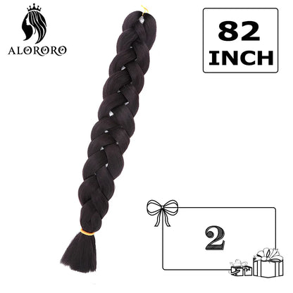 Alororo Synthetic Jumbo Braid Hair 82 Inch African Fake Hair High Temperature Fiber Braiding Hair Extensions for Women