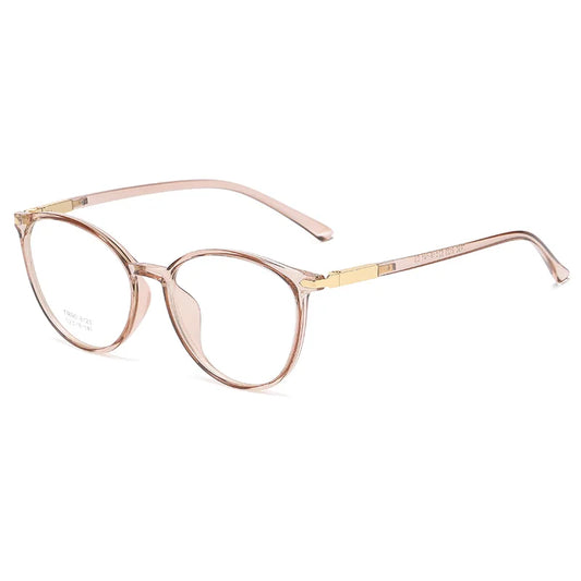 Round Glasses Frame Woman Men Glasses Retro Myopia Optical Frames Metal Clear Lenses Black Gold   Eyeglasses Oculos 8123