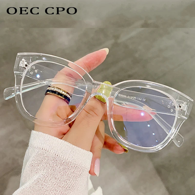 OEC CPO Fashion Optical Square Glasses Frames Women Men Retro Prescription Frames Clear Lens Glasses Ladies Eyeglasses Unisex