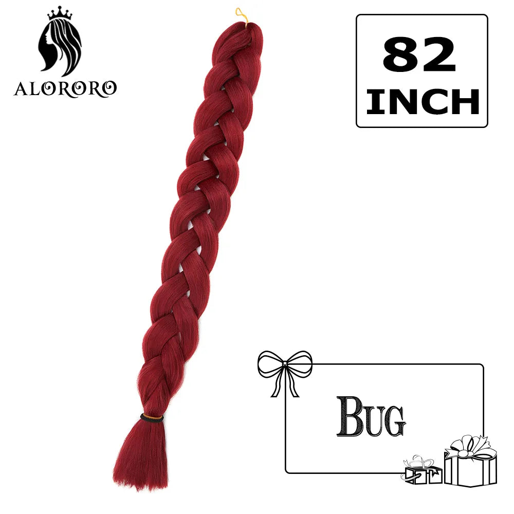 Alororo Synthetic Jumbo Braid Hair 82 Inch African Fake Hair High Temperature Fiber Braiding Hair Extensions for Women