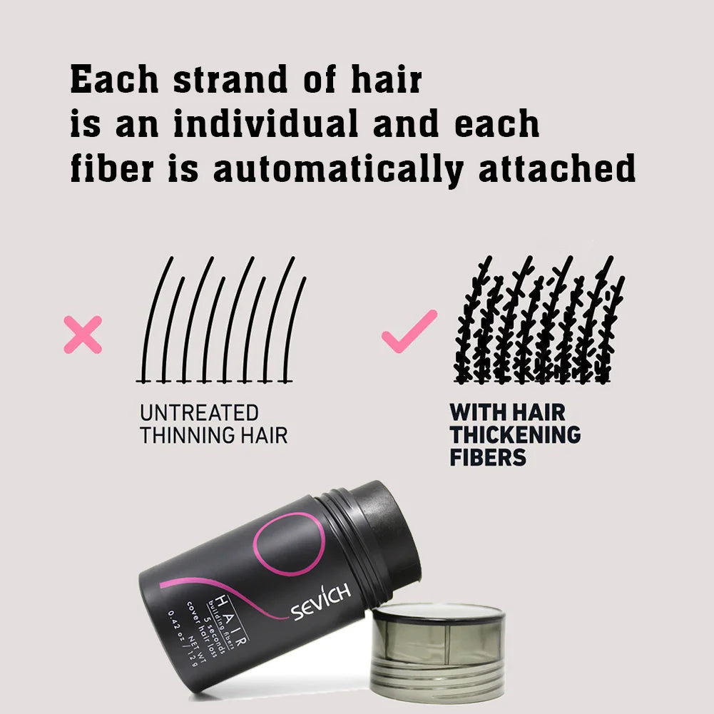 Black Hair Fibers Set Hair Growth Fibers Keratin Thickening Spray Hair Building Fibers Hair Loss Products Powder 27.5g Powders