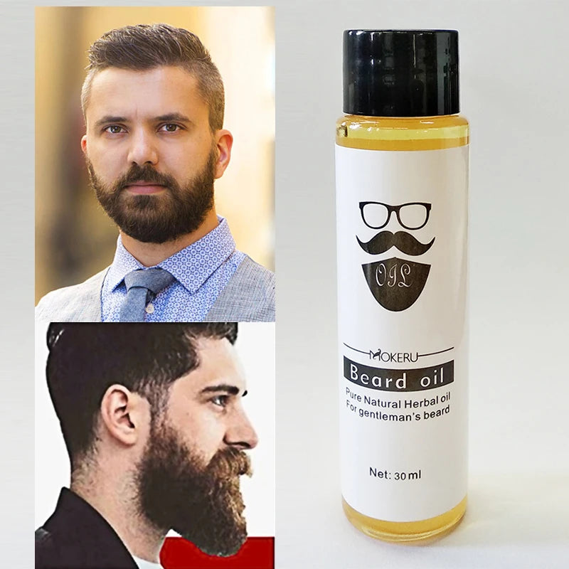 Mokeru 2pcs/Lot Natural Organic Beard Growth Oil Men Anti Hair Loss Beard Oil Growing Leave-In Conditioner Essential Oil