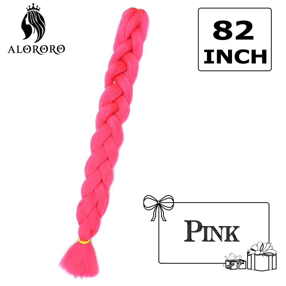 Alororo Synthetic Jumbo Braid Hair 82 Inch African Fake Hair High Temperature Fiber Braiding Hair Extensions for Women