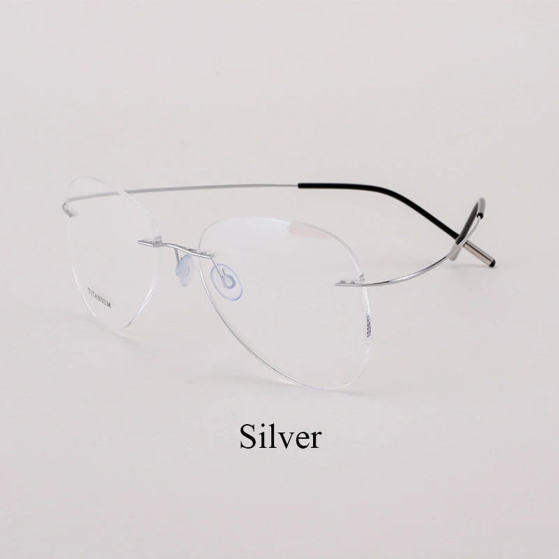 BCLEAR Titanium Alloy Glasses Frame Men 2022 New Women Rimless Prescription Pilot Eyeglasses Myopia Optical European Eyewear