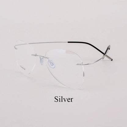 BCLEAR Titanium Alloy Glasses Frame Men 2022 New Women Rimless Prescription Pilot Eyeglasses Myopia Optical European Eyewear