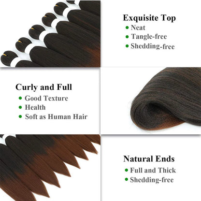 Pre Stretched Braiding Hair 16/20/22/26/30 Inch Low Temperature Fiber Synthetic Braiding Hair Extensions for Jumbo Crochet Braid
