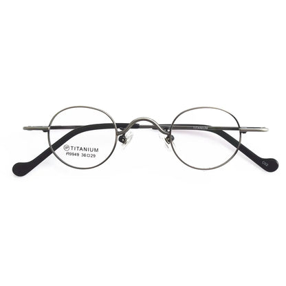 Titanium Glasses Super Small Oval Full Rim Eyeglass Frames Men Women Optical Prescription Lightweight Earwear