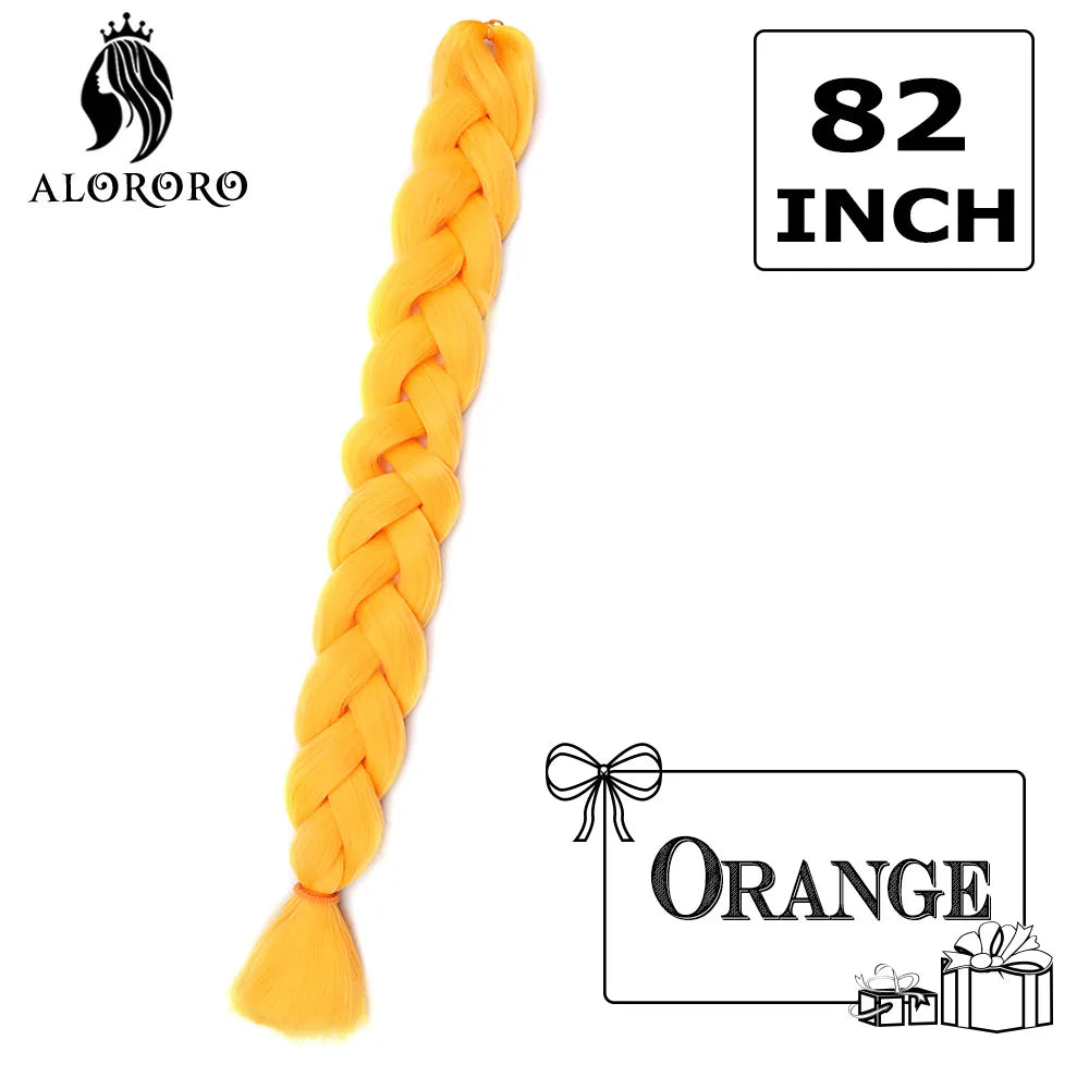 Alororo Synthetic Jumbo Braid Hair 82 Inch African Fake Hair High Temperature Fiber Braiding Hair Extensions for Women