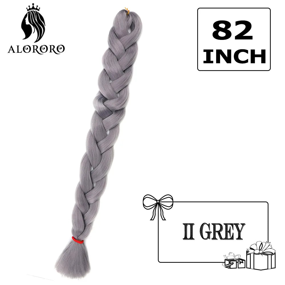 Alororo Synthetic Jumbo Braid Hair 82 Inch African Fake Hair High Temperature Fiber Braiding Hair Extensions for Women