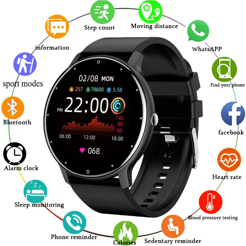 2025 Smartwatch Full Touch Screen Watches Sport Fitness Tracker IP68 Waterproof Bluetooth Call Smart Watch for Xiaomi Man Woman