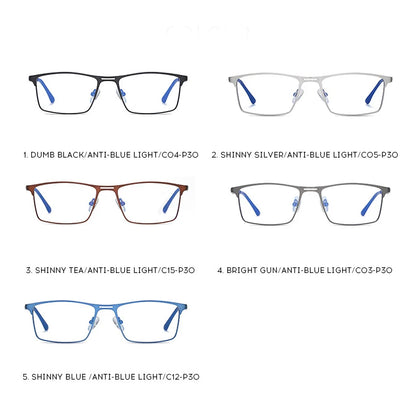 Reven Jate 5909 Full Rim Alloy Front Flexible Plastic TR-90 Temple Legs Optical Eyeglasses Frame for Men and Women Eyewear