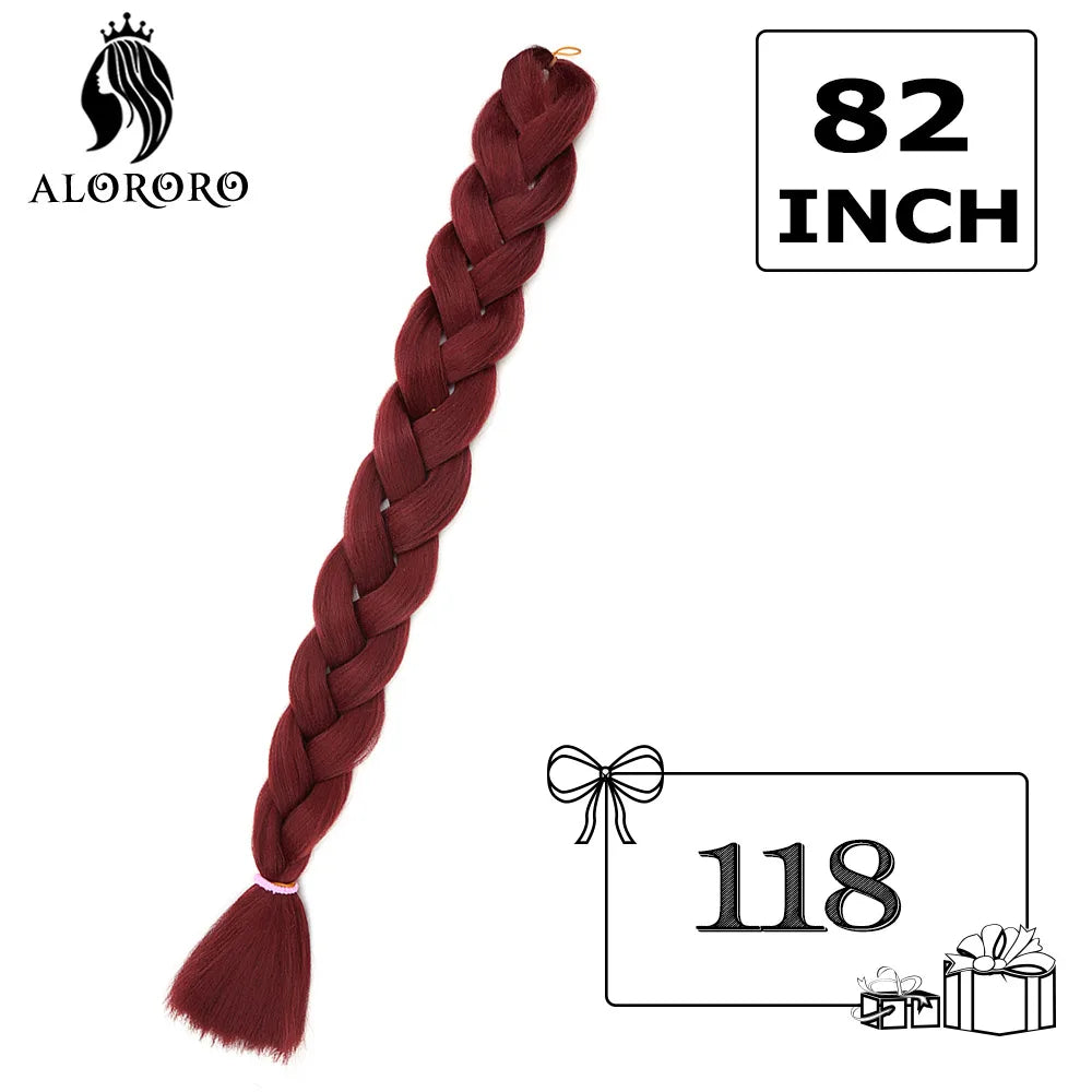 Alororo Synthetic Jumbo Braid Hair 82 Inch African Fake Hair High Temperature Fiber Braiding Hair Extensions for Women