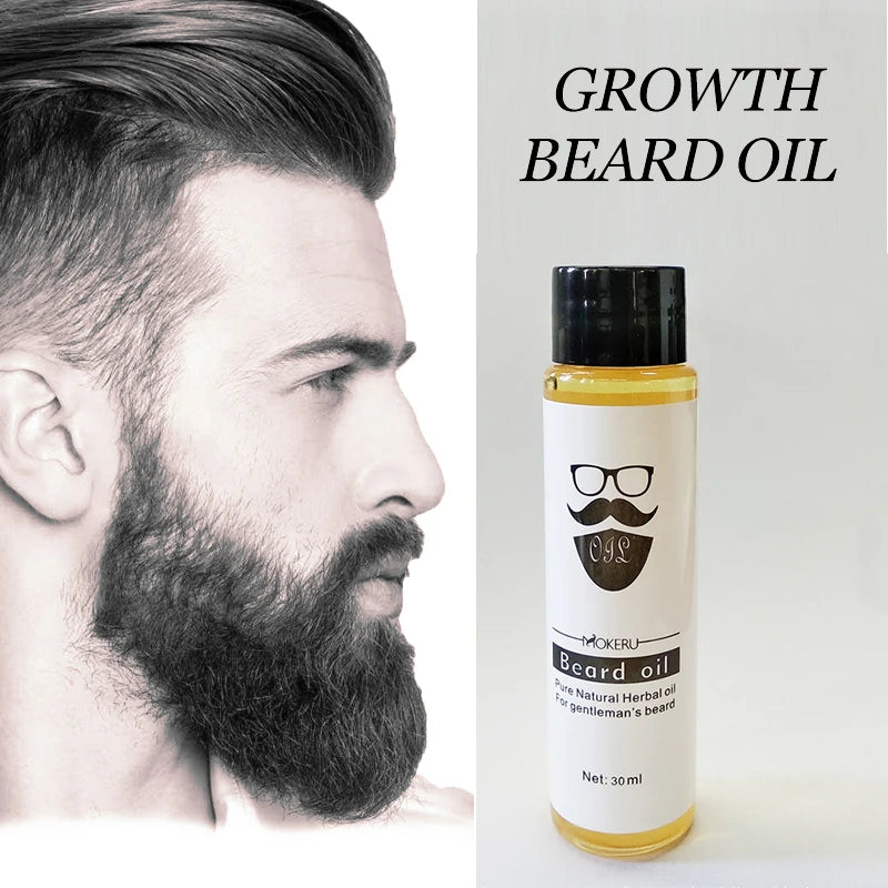 Mokeru 2pcs/Lot Natural Organic Beard Growth Oil Men Anti Hair Loss Beard Oil Growing Leave-In Conditioner Essential Oil