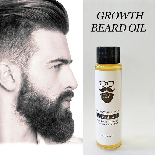 Mokeru 2pcs/Lot Natural Organic Beard Growth Oil Men Anti Hair Loss Beard Oil Growing Leave-In Conditioner Essential Oil
