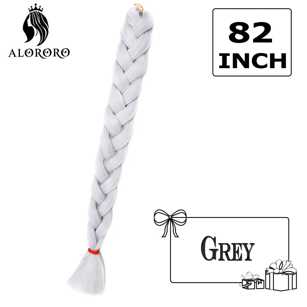 Alororo Synthetic Jumbo Braid Hair 82 Inch African Fake Hair High Temperature Fiber Braiding Hair Extensions for Women