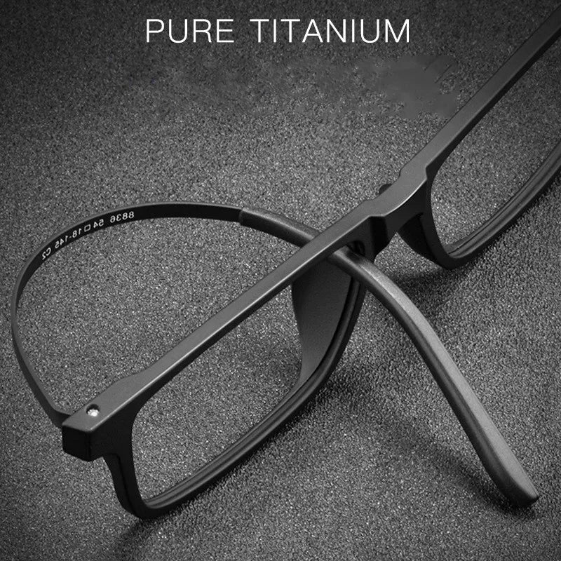 Men Pure Titanium Glasses Frame TR90 Ultralight Myopia Hyperopia Glasses Female Large Frames For Prescription Spectacles 8836X