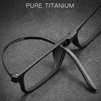 Men Pure Titanium Glasses Frame TR90 Ultralight Myopia Hyperopia Glasses Female Large Frames For Prescription Spectacles 8836X