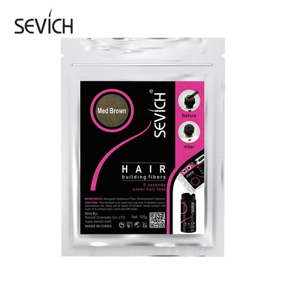 Sevich 100g Refill Bags Hair Extension Fiber Instant Cover Hair 10 Colors Keratin Hair Building Fiber Powder Dropshipping