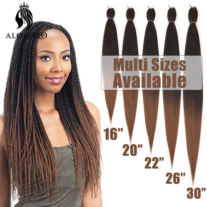 Pre Stretched Braiding Hair 16/20/22/26/30 Inch Low Temperature Fiber Synthetic Braiding Hair Extensions for Jumbo Crochet Braid