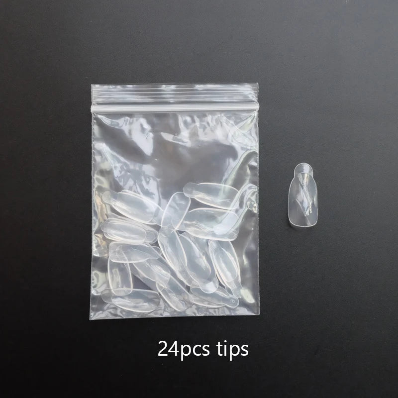 Forms for Nail Extension with Dual-Ended UV Gel Brush Nail Clips Dual Nail Extending Mold Quick Building Full Cover Nail Tips