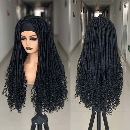 26 Inch Long Ombre Headband Dreadlock Wig Synthetic Hair Crochet Braid Wig Heat Resistant Wigs For Black Women Men In Daily