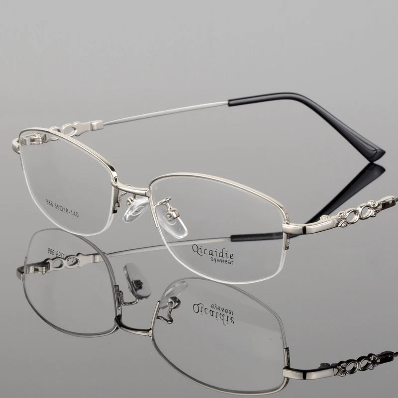 BCLEAR 2018 Fashion Women Glasses Frame Memory Alloy Eyeglasses Half Frame Vintage Clear Lens Glasses Optical Spectacle Frame