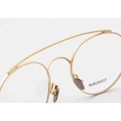YOUTOP Men's Women's Pure Titanium Round Double Bridge Full-rim Optical Eyeglasses Frames 9145