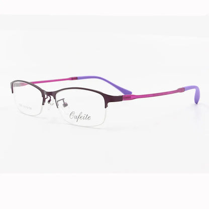 BCLEAR 2018 New Designer Women's Spectacles Frames Clear Fashion Optical Glasses Frame Female Alloy Half Rim Eyeglasses 4 Colors