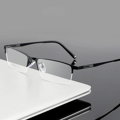 BCLEAR Titanium Alloy Glasses Frame Men Ultralight Square Myopia Prescription Eyeglasses Metal Half Rim Optical Frame Eyewear
