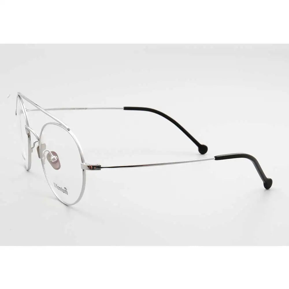 YOUTOP Men's Women's Pure Titanium Round Double Bridge Full-rim Optical Eyeglasses Frames 9145