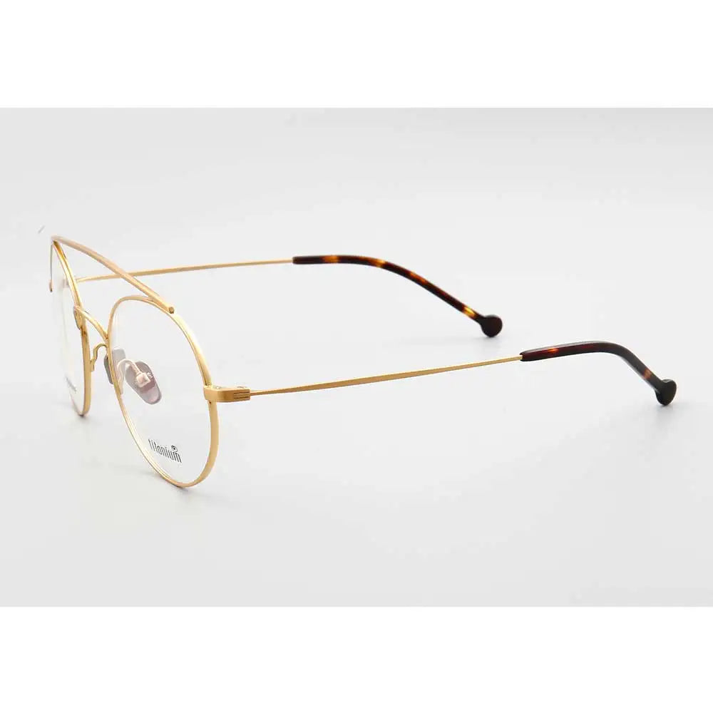 YOUTOP Men's Women's Pure Titanium Round Double Bridge Full-rim Optical Eyeglasses Frames 9145