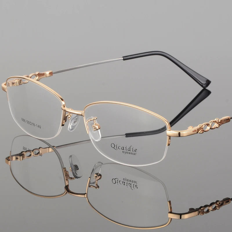 BCLEAR 2018 Fashion Women Glasses Frame Memory Alloy Eyeglasses Half Frame Vintage Clear Lens Glasses Optical Spectacle Frame
