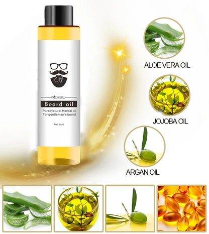 Mokeru 2pcs/Lot Natural Organic Beard Growth Oil Men Anti Hair Loss Beard Oil Growing Leave-In Conditioner Essential Oil