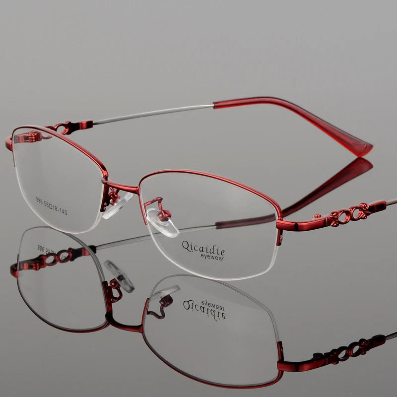 BCLEAR 2018 Fashion Women Glasses Frame Memory Alloy Eyeglasses Half Frame Vintage Clear Lens Glasses Optical Spectacle Frame
