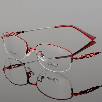 BCLEAR 2018 Fashion Women Glasses Frame Memory Alloy Eyeglasses Half Frame Vintage Clear Lens Glasses Optical Spectacle Frame